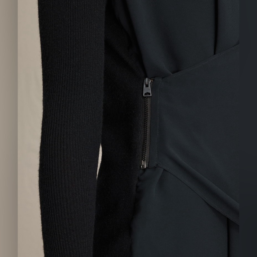 All Saints Drina V-Neck Merino Wool Long Sweater Mini Dress XS - Picture 4 of 10